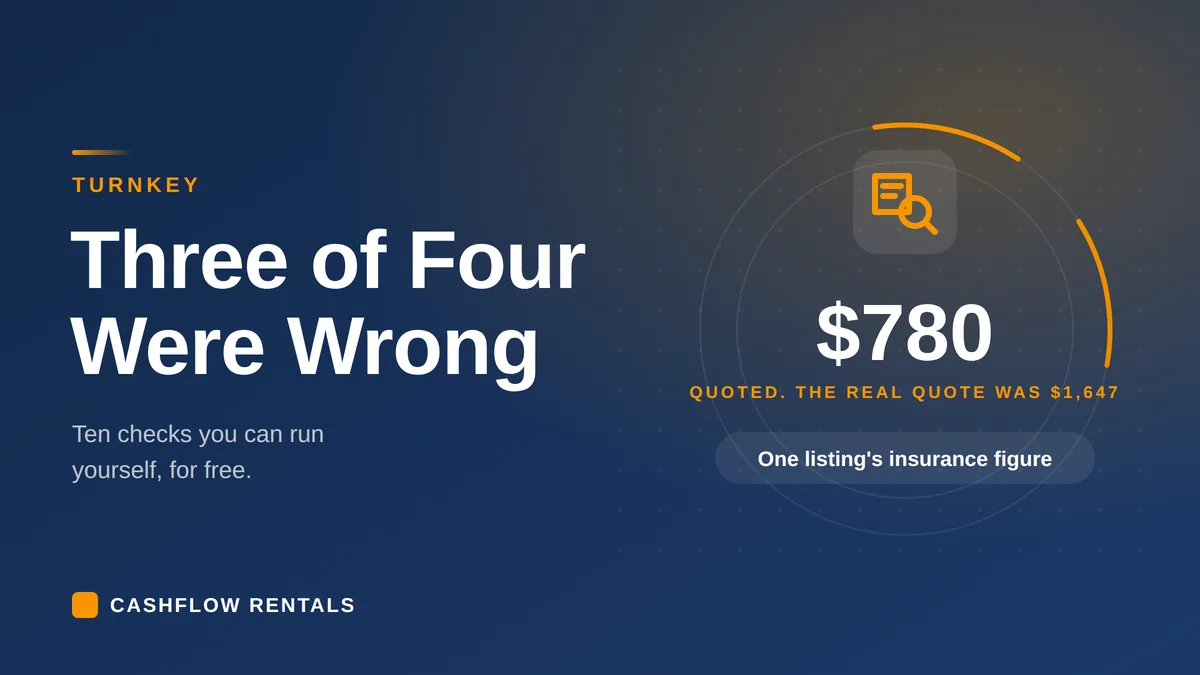 Check a Turnkey Seller's Numbers