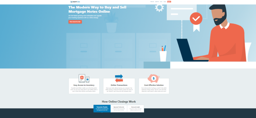 Paperstac in an online mortgage note trading platform