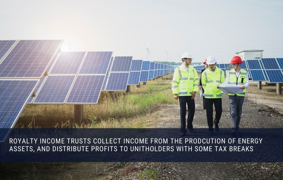 A Royalty income trust distributes profits from energy production to unitholders with some additional tax breaks