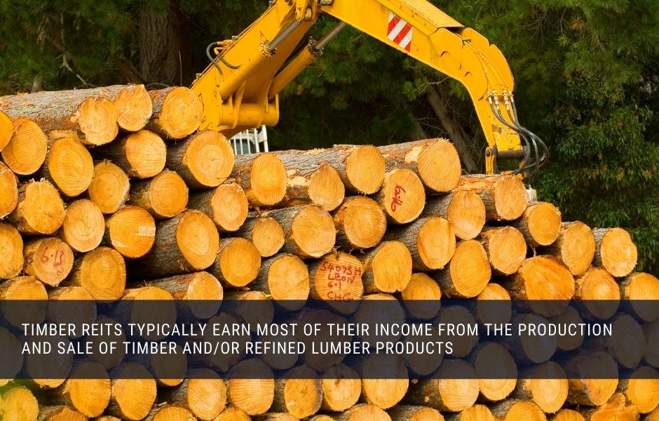 Timber REITs typically earn most of their income from the production and sale of trees and refined lumber products