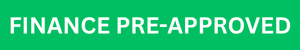 Green banner with white text 'FINANCE PRE-APPROVED' indicating finance pre-approval status? or a badge showing finance pre-approval on a green background.
