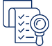 Turnkey Investment Property Due Diligence - Cashflow Rentals | USA Property Investments Icon of a document with a checklist and a magnifying glass, symbolizing review or audit.